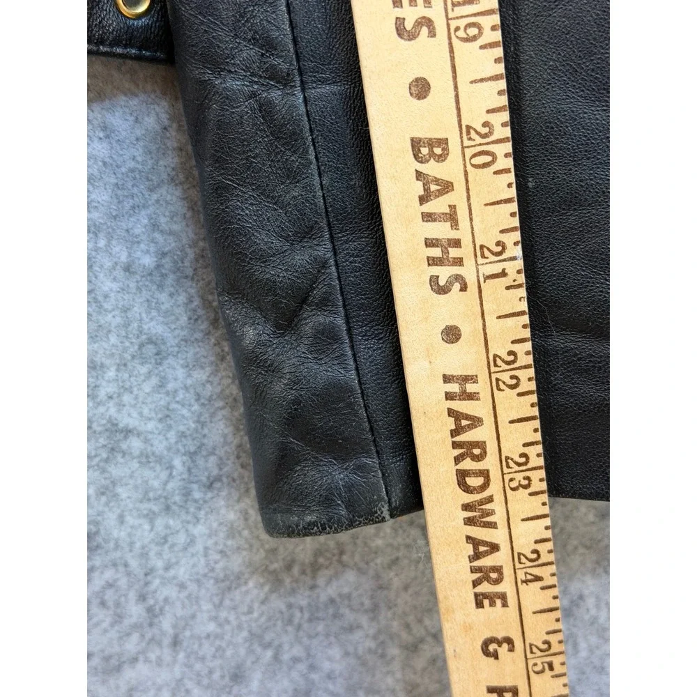 Michael Kors Womens Black Quilted Leather Moto Jacket Gold‎ Hardware Size S